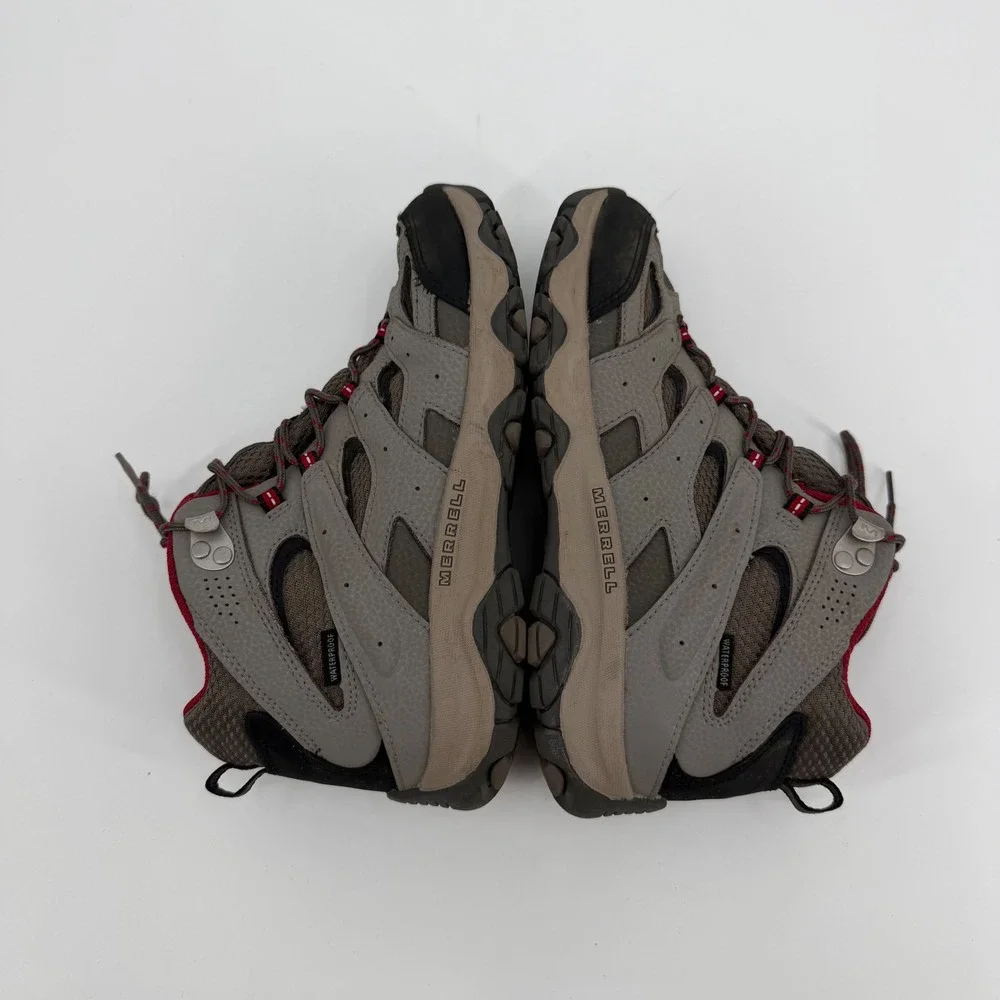 Merrell Alverstone Waterproof Hiking Boots Grey Red MK265701 Kids 6M Womens 7.5